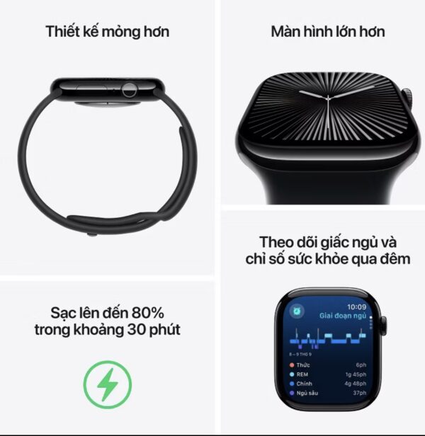 Đồng hồ Apple Watch Seri 10 46mm (GPS) viền nhôm,dây cao su